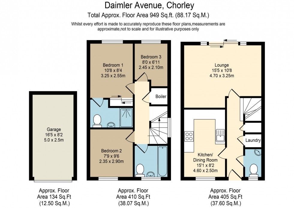 Floorplan for Daimler Avenue, Chorley, PR7