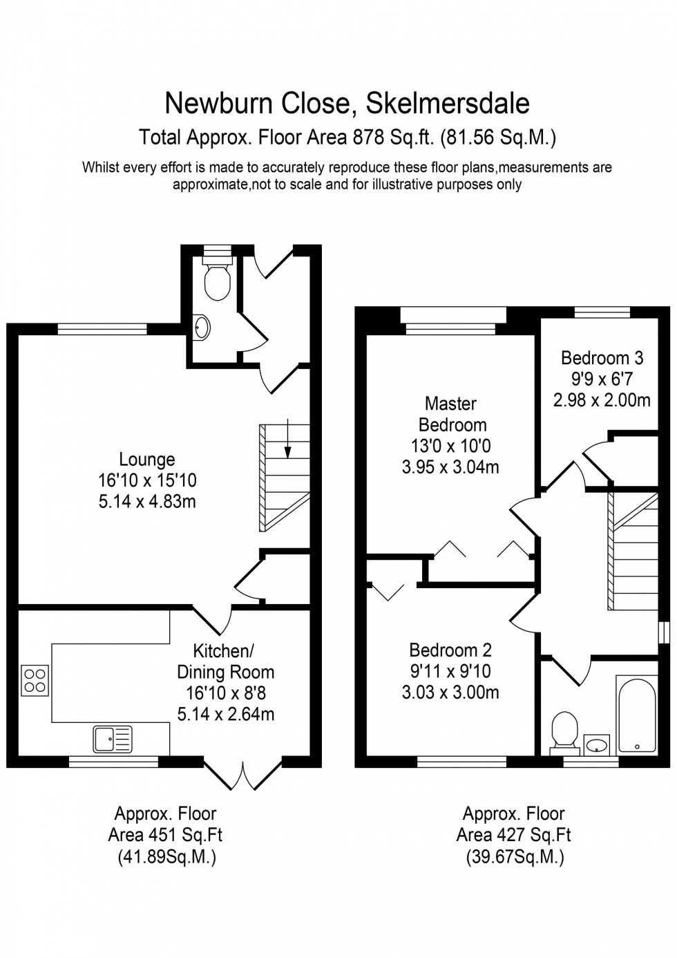 Floorplan for Newburn Close, Skelmersdale, WN8