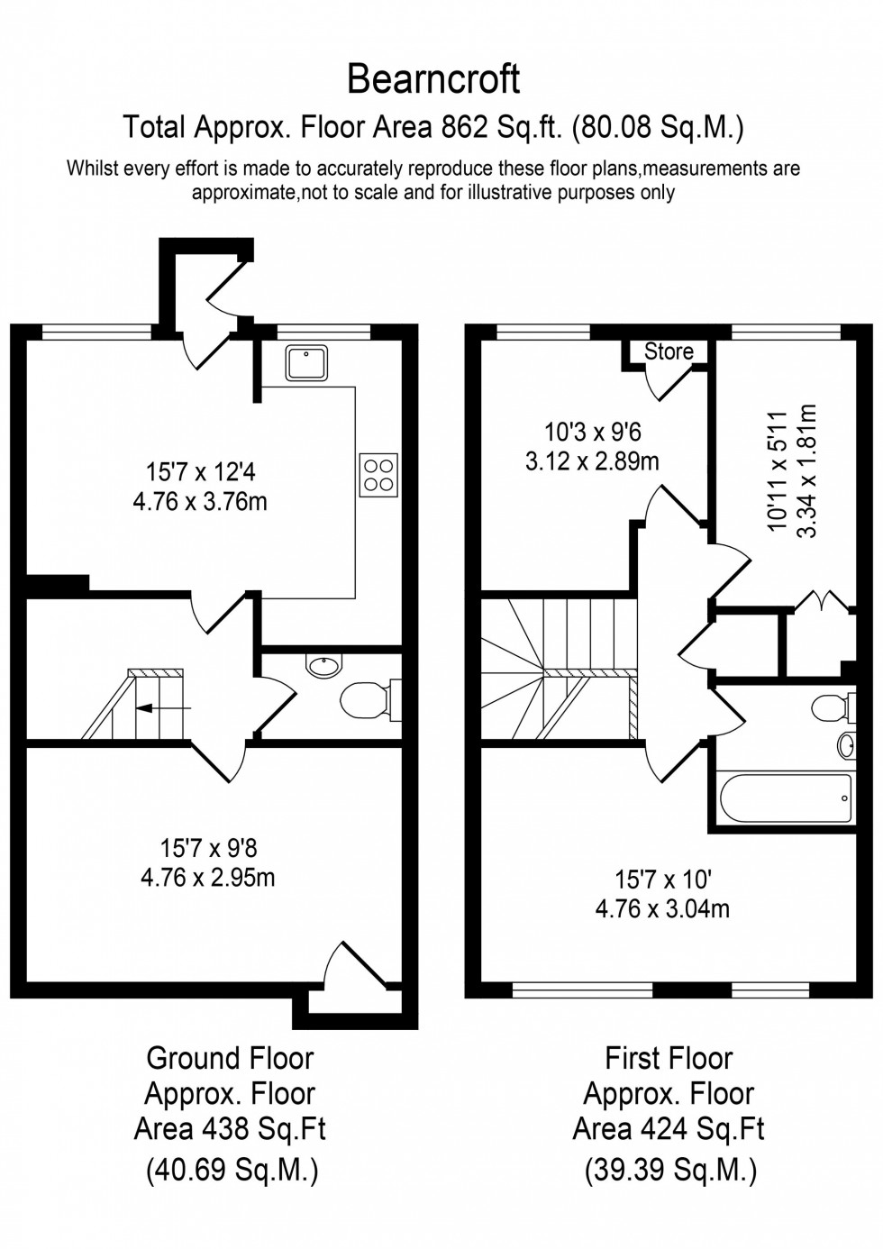 Floorplan for Bearncroft, Skelmersdale, WN8