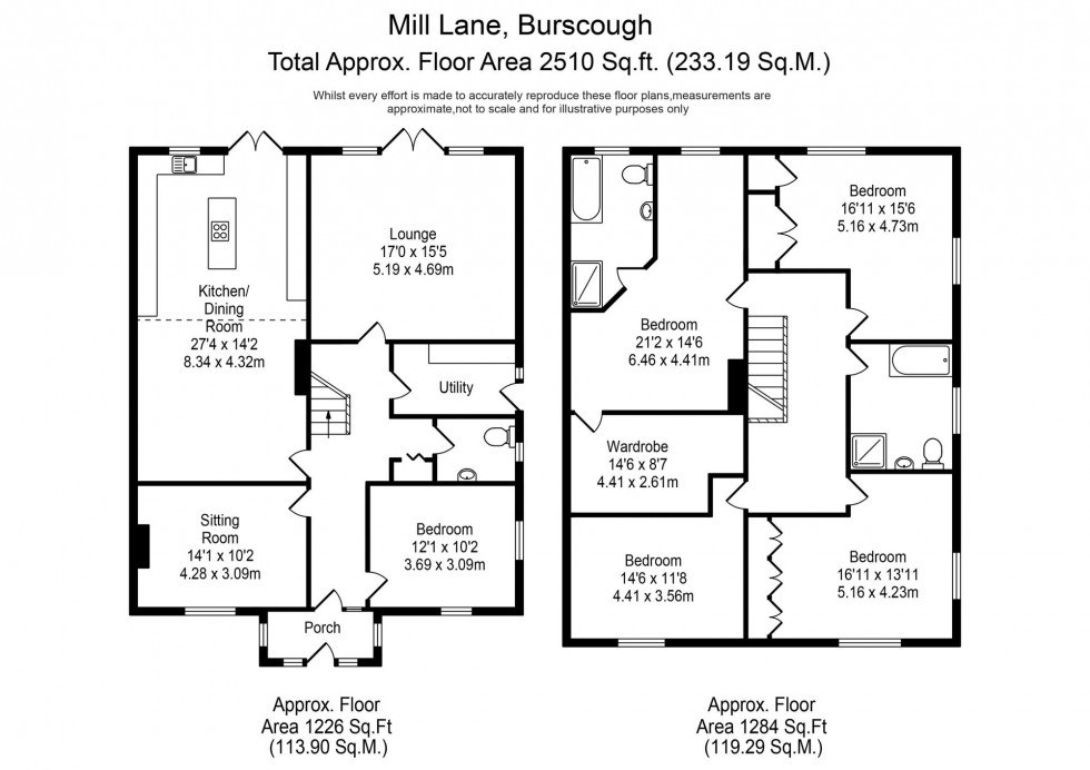 Floorplan for Mill Lane, Burscough, L40