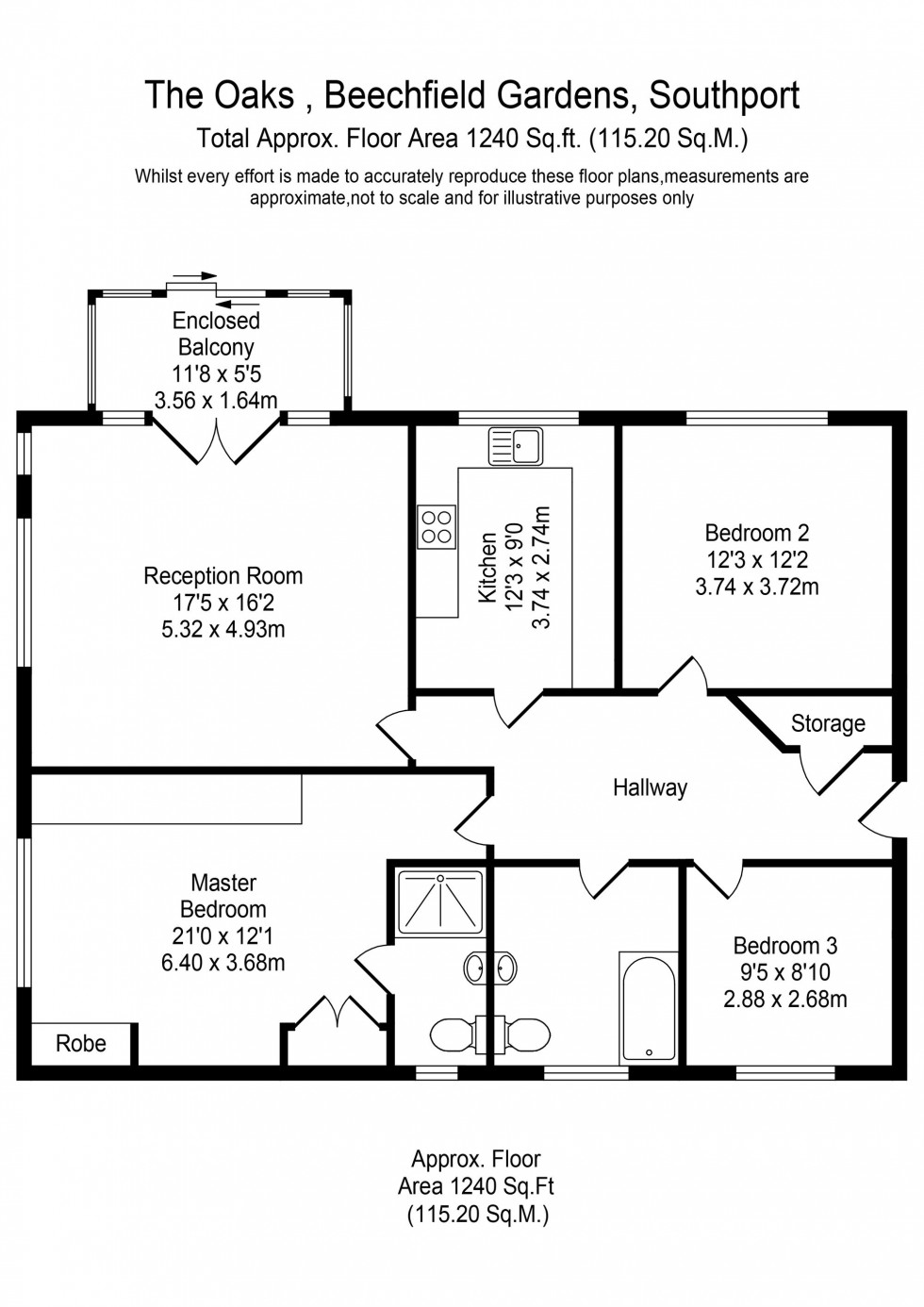 Floorplan for Beechfield Gardens, The Oaks Beechfield Gardens, PR8