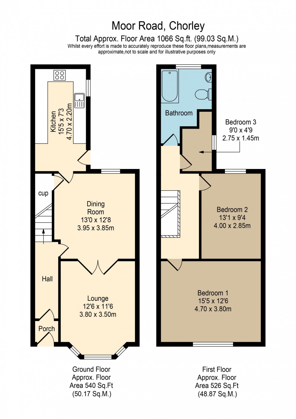 Floorplan for Moor Road, Chorley, PR7