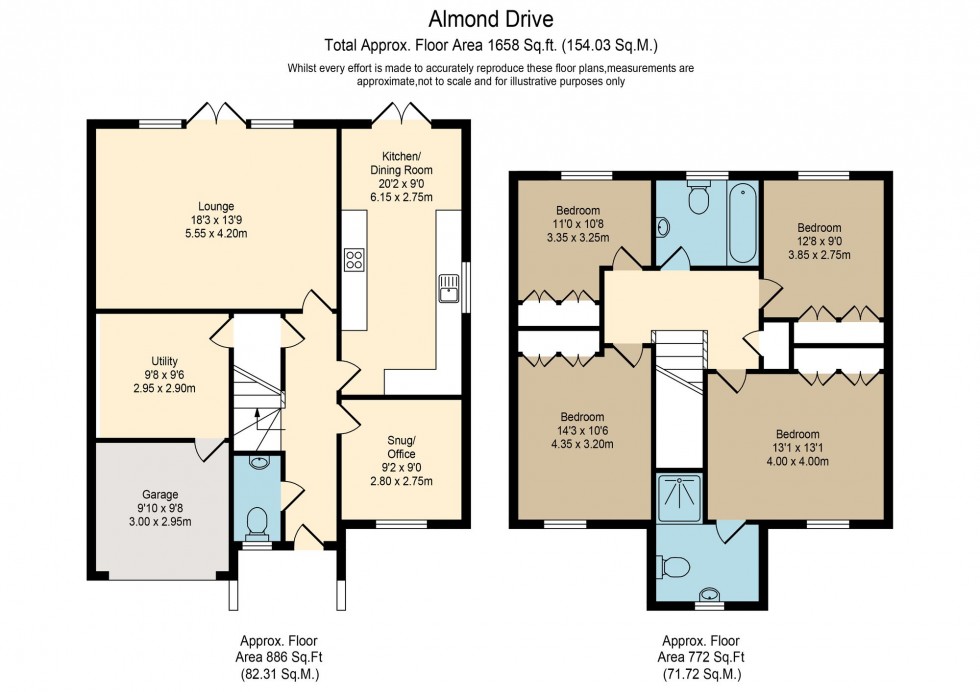 Floorplan for Almond Drive, Coppull, PR7