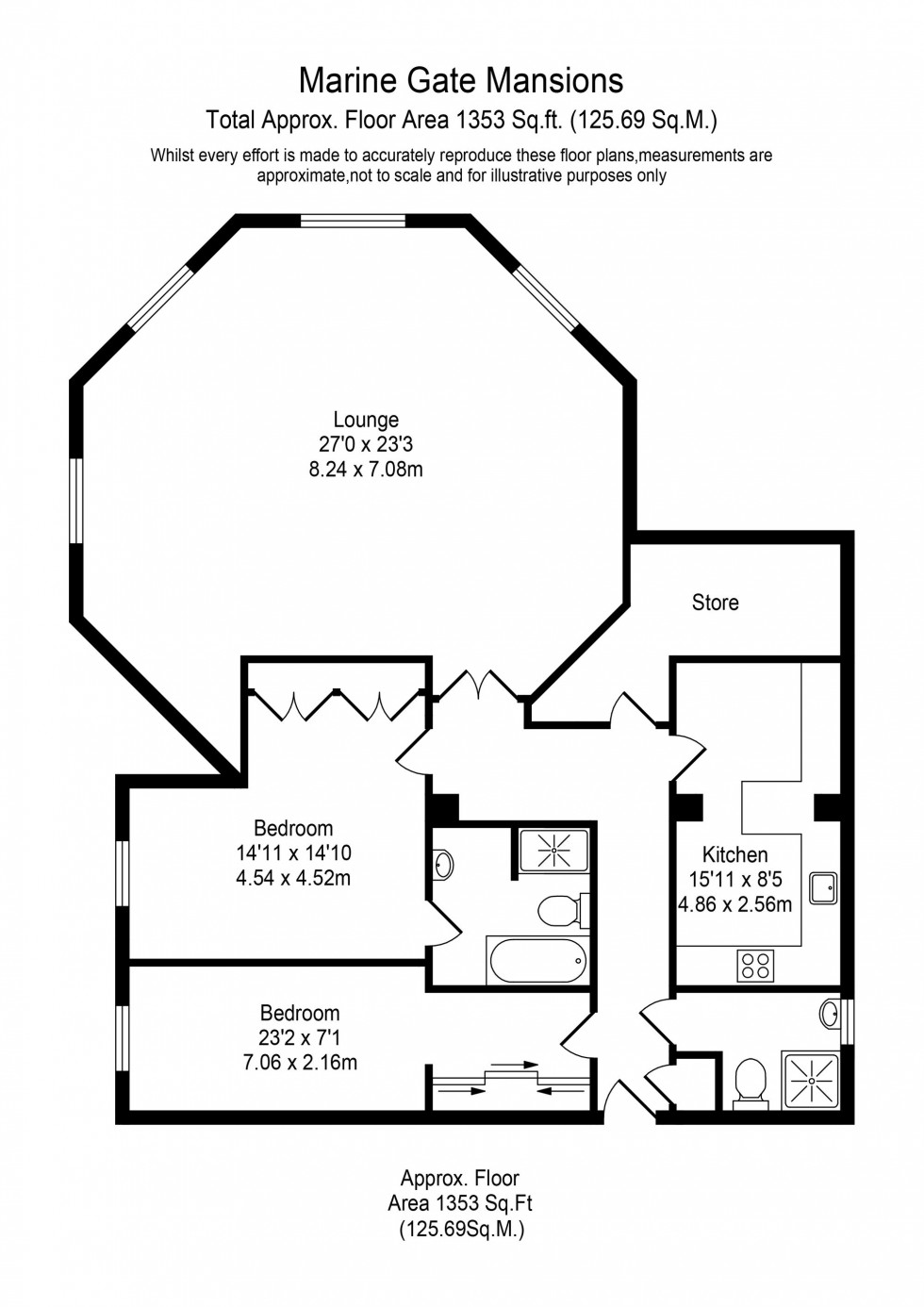 Floorplan for Promenade, Marine Gate Mansions, PR9