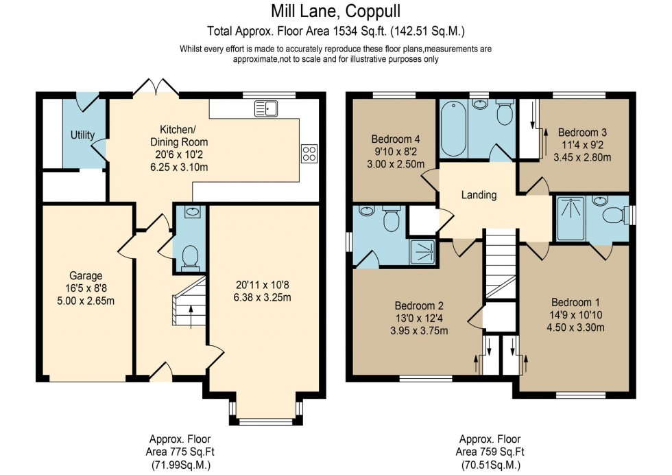 Floorplan for Mill Lane, Coppull, PR7