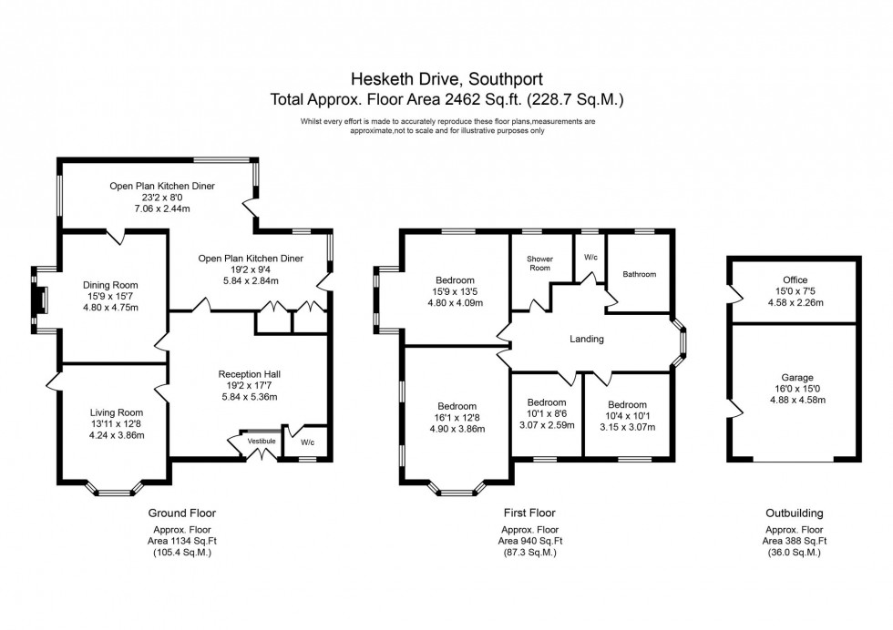 Floorplan for Hesketh Road, Southport, PR9