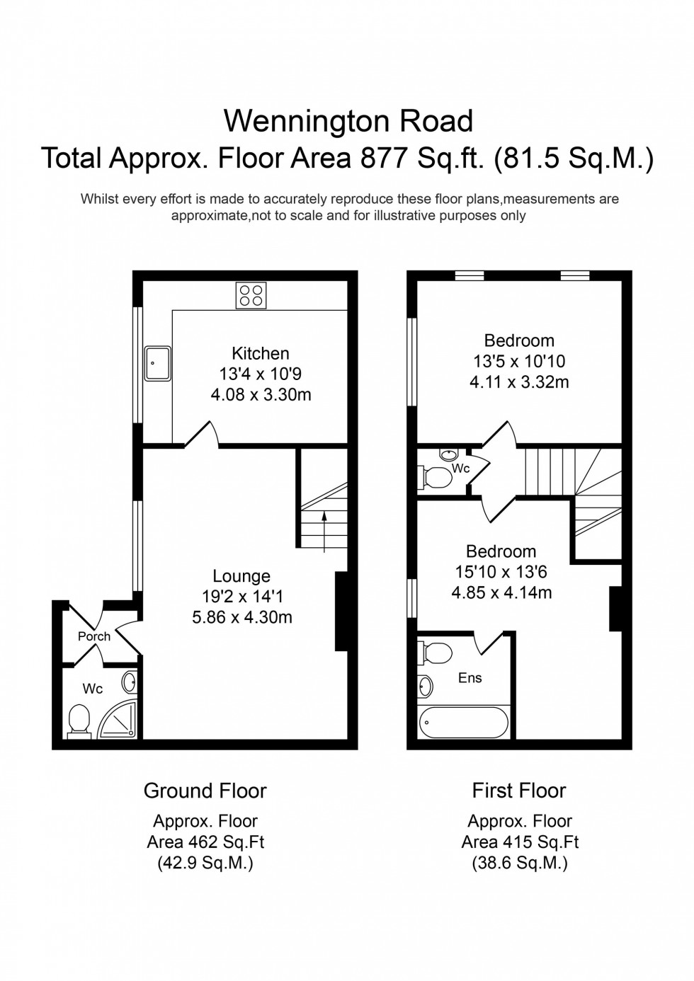 Floorplan for Wennington Road, Southport, PR9
