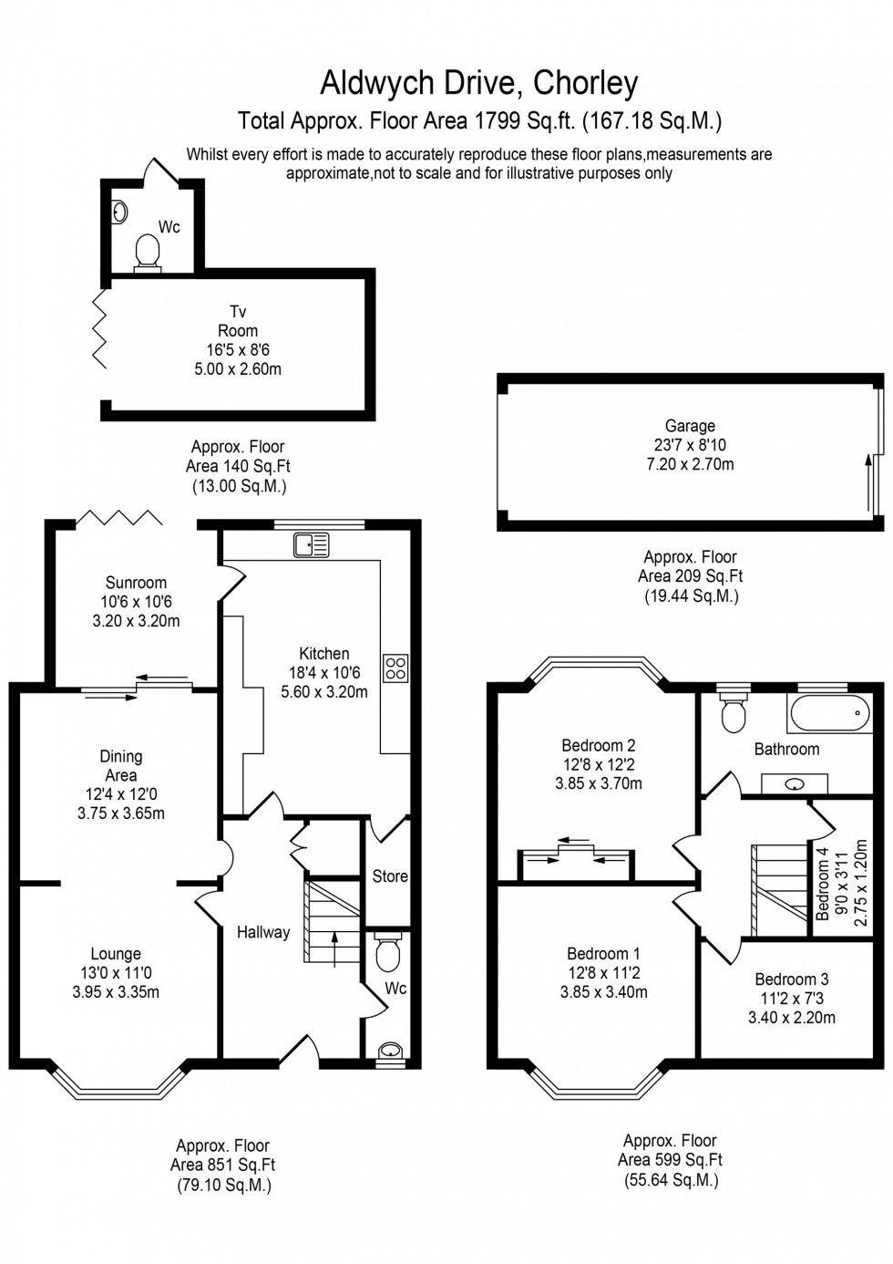 Floorplan for Aldwych Drive, Ashton-On-Ribble, PR2