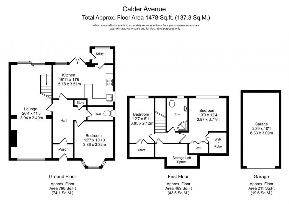 Floorplan for Calder Avenue, Ormskirk, L39