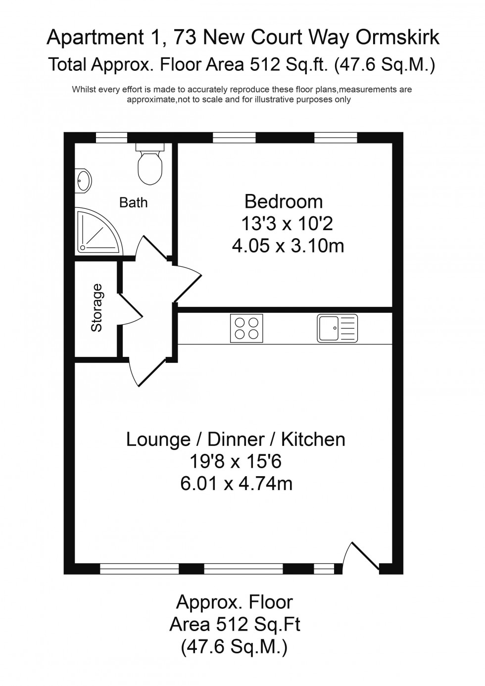 Floorplan for New Court Way, Ormskirk