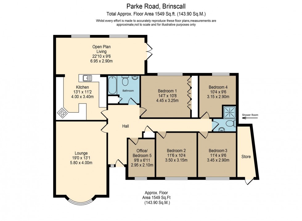 Floorplan for Parke Road, Brinscall, PR6
