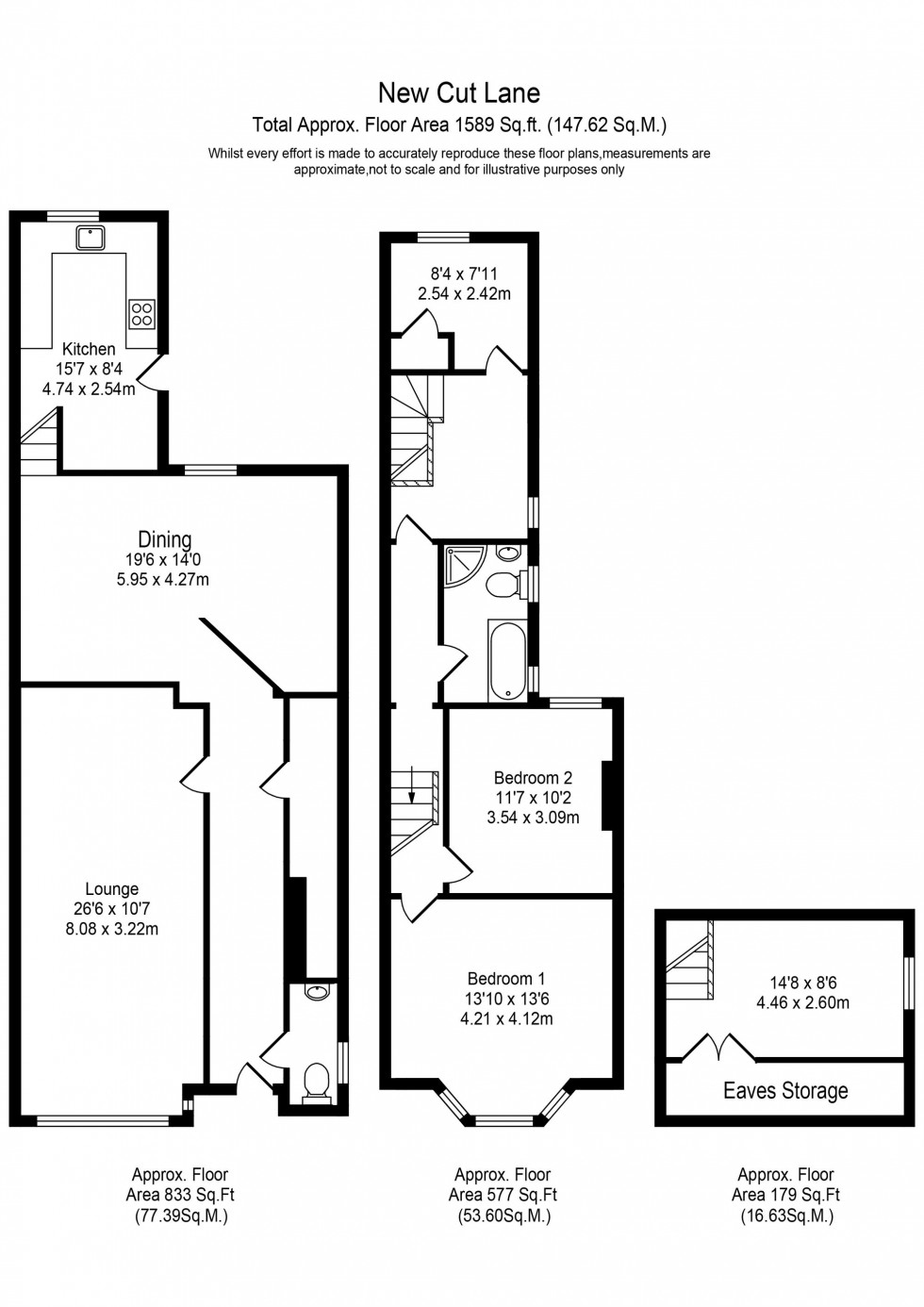 Floorplan for New Cut Lane, Southport, PR8