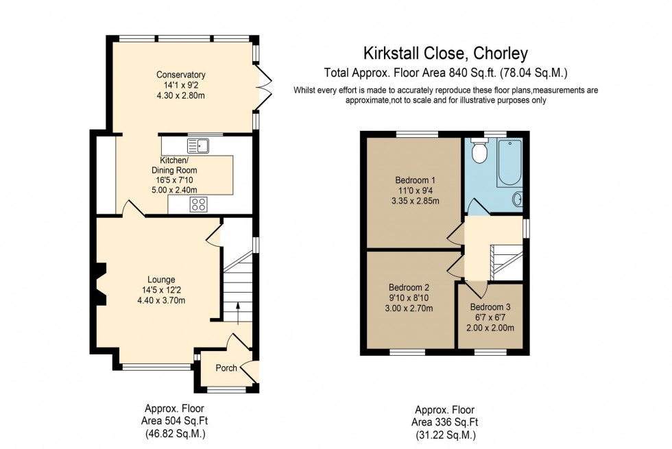Floorplan for Kirkstall Close, Chorley, PR7