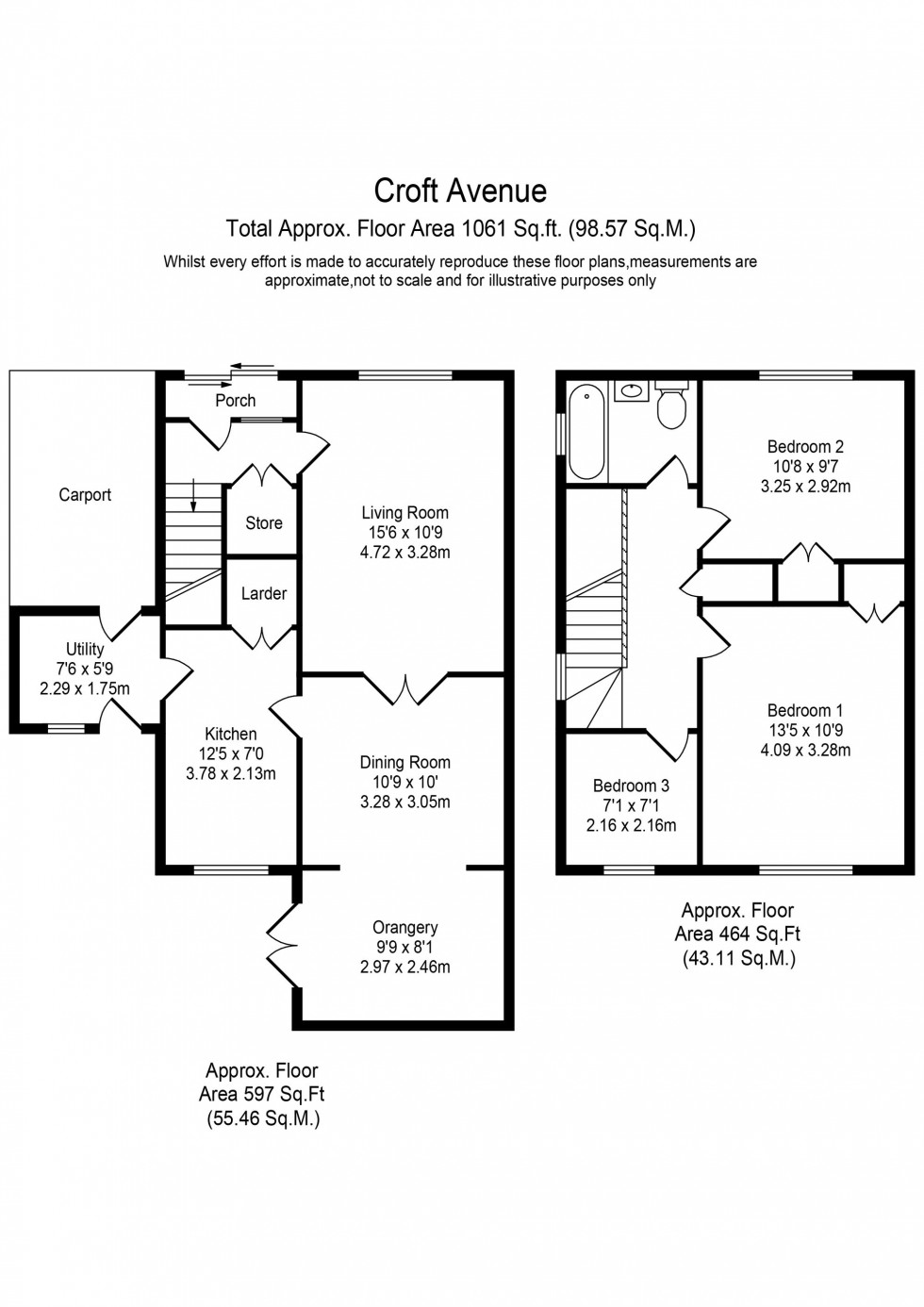 Floorplan for Croft Avenue, Burscough, L40