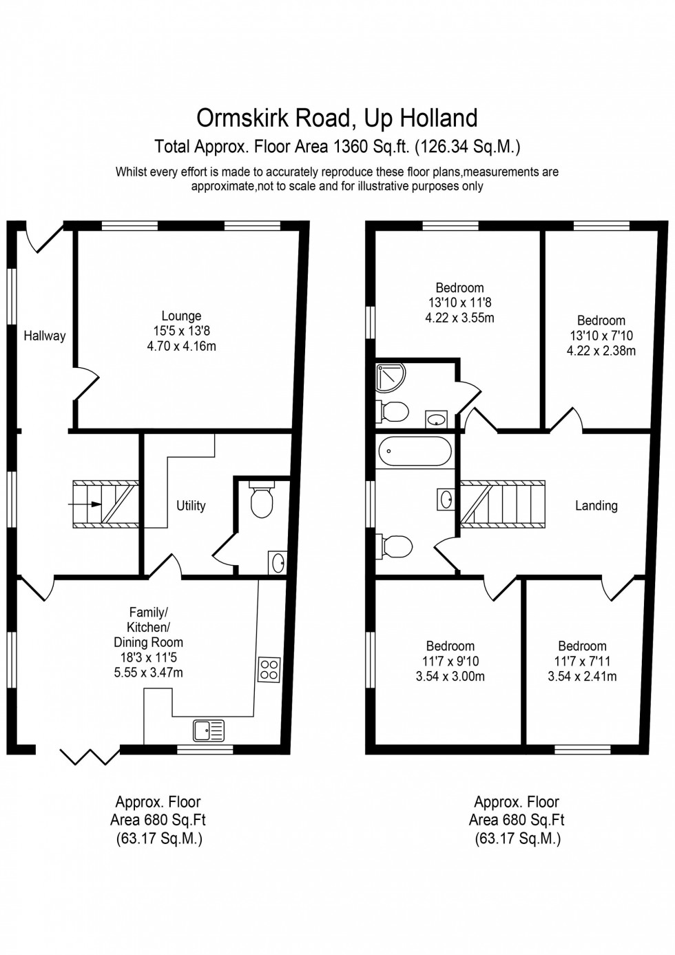 Floorplan for Ormskirk Road, Upholland, WN8