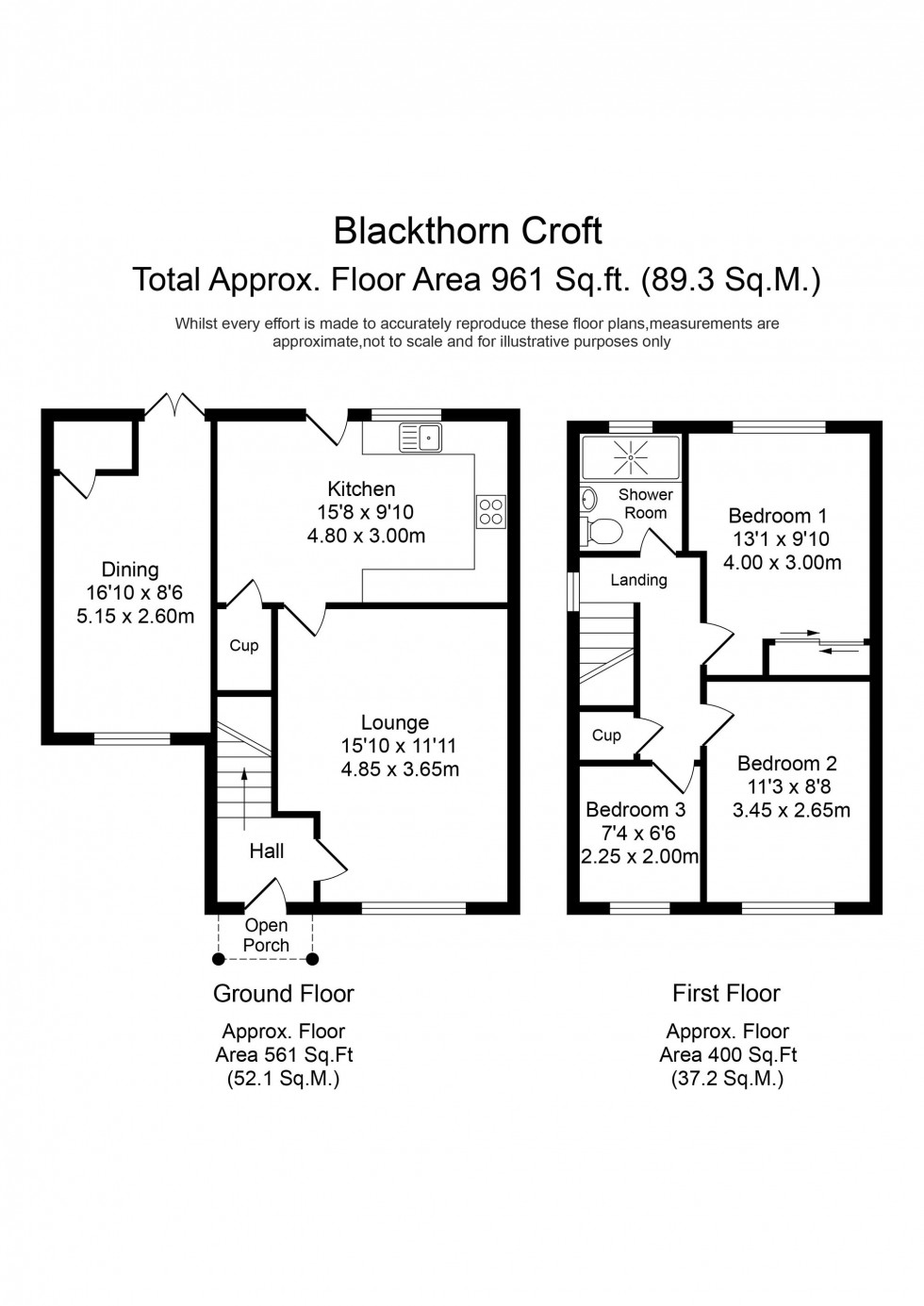 Floorplan for Blackthorn Croft, Clayton-Le-Woods, PR6