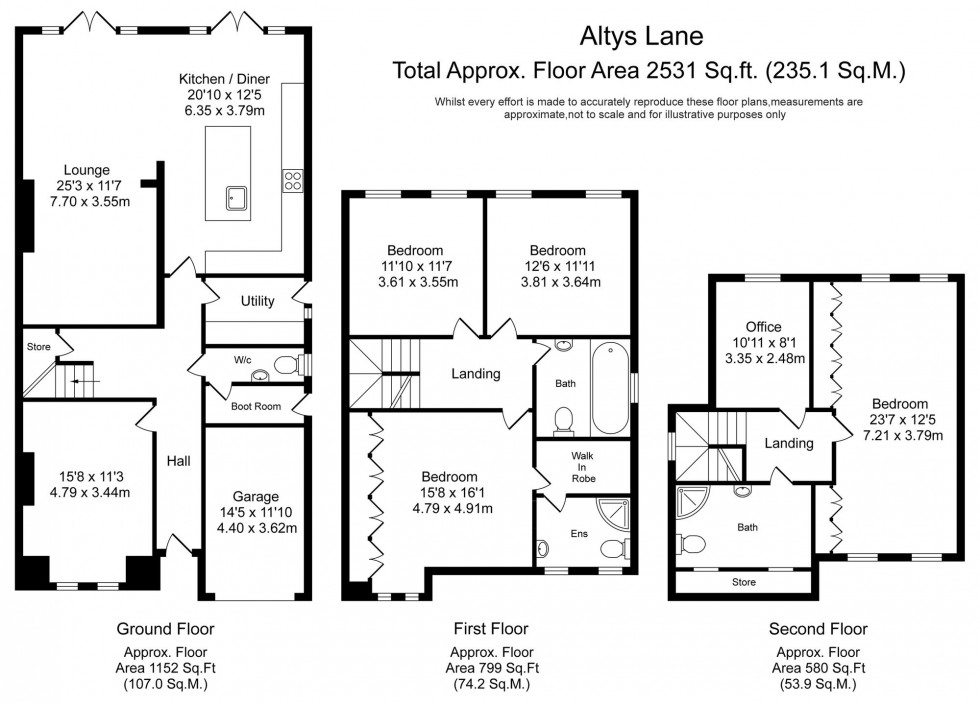 Floorplan for Altys Lane, Ormskirk, L39