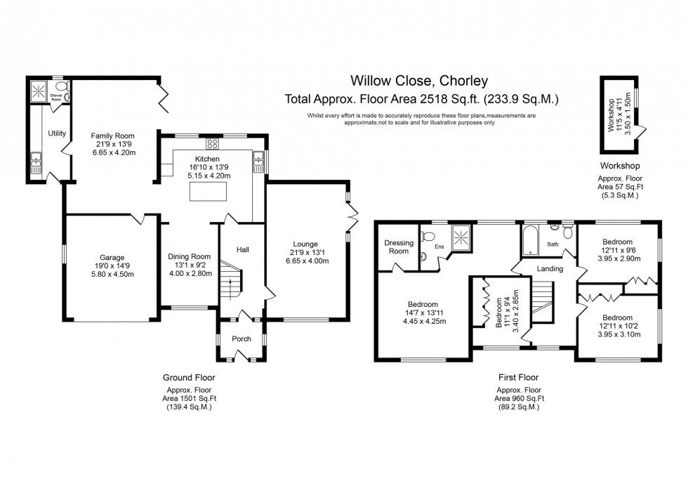 Floorplan for Willow Close, Anderton, PR6