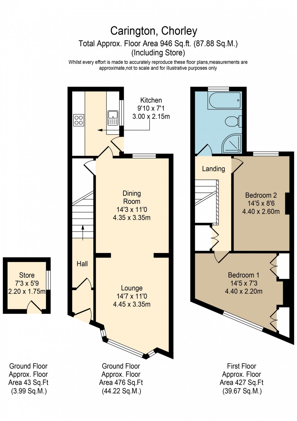Floorplan for Carrington Road, Chorley, PR7