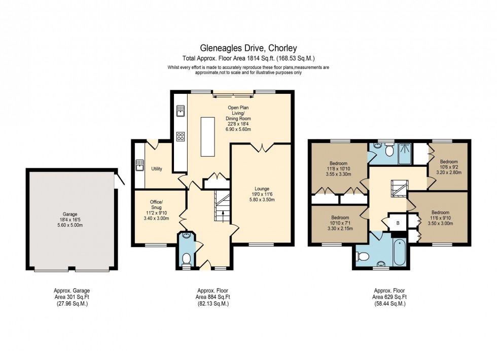 Floorplan for Gleneagles Drive, Euxton, PR7