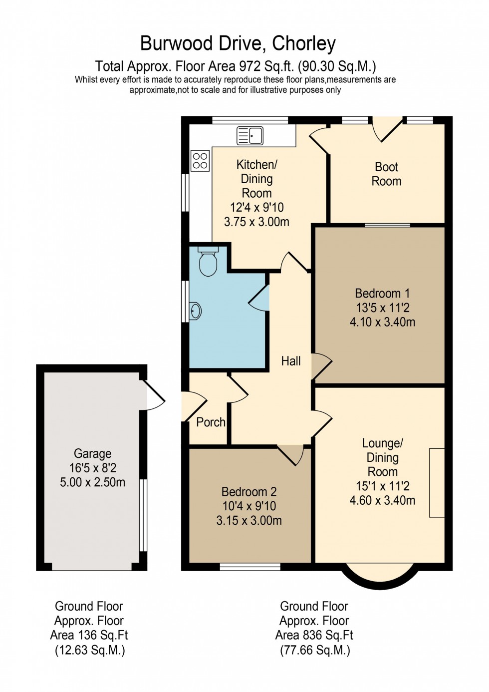 Floorplan for Burwood Drive, Ribbleton, PR2