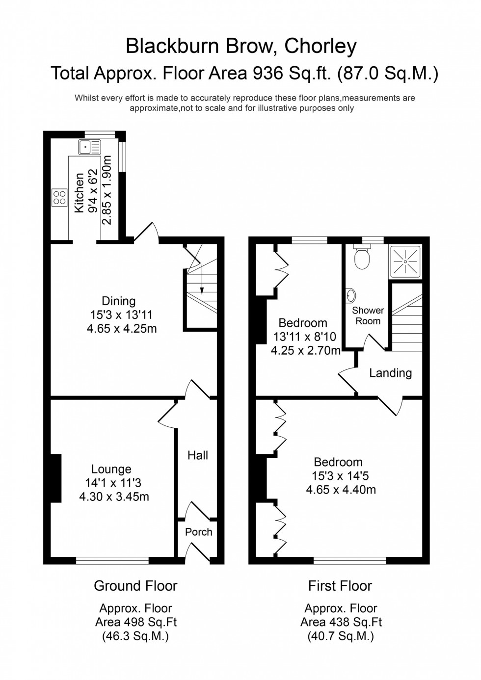 Floorplan for Blackburn Brow, Chorley, PR6