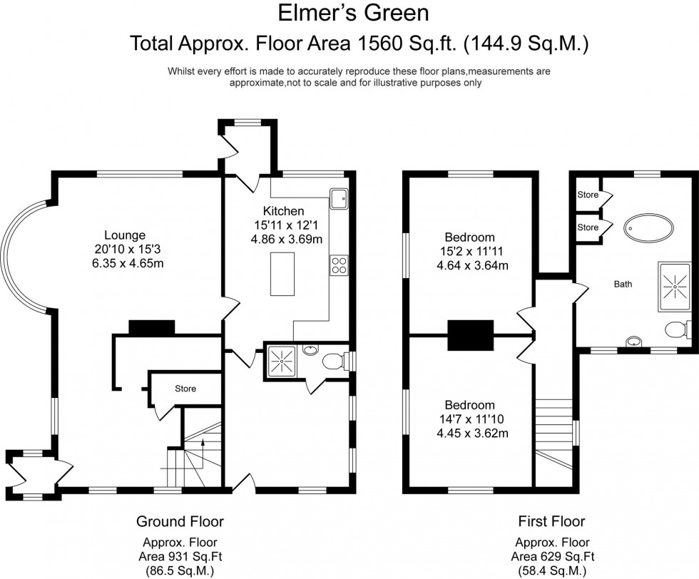 Floorplan for Elmers Green, Skelmersdale, WN8