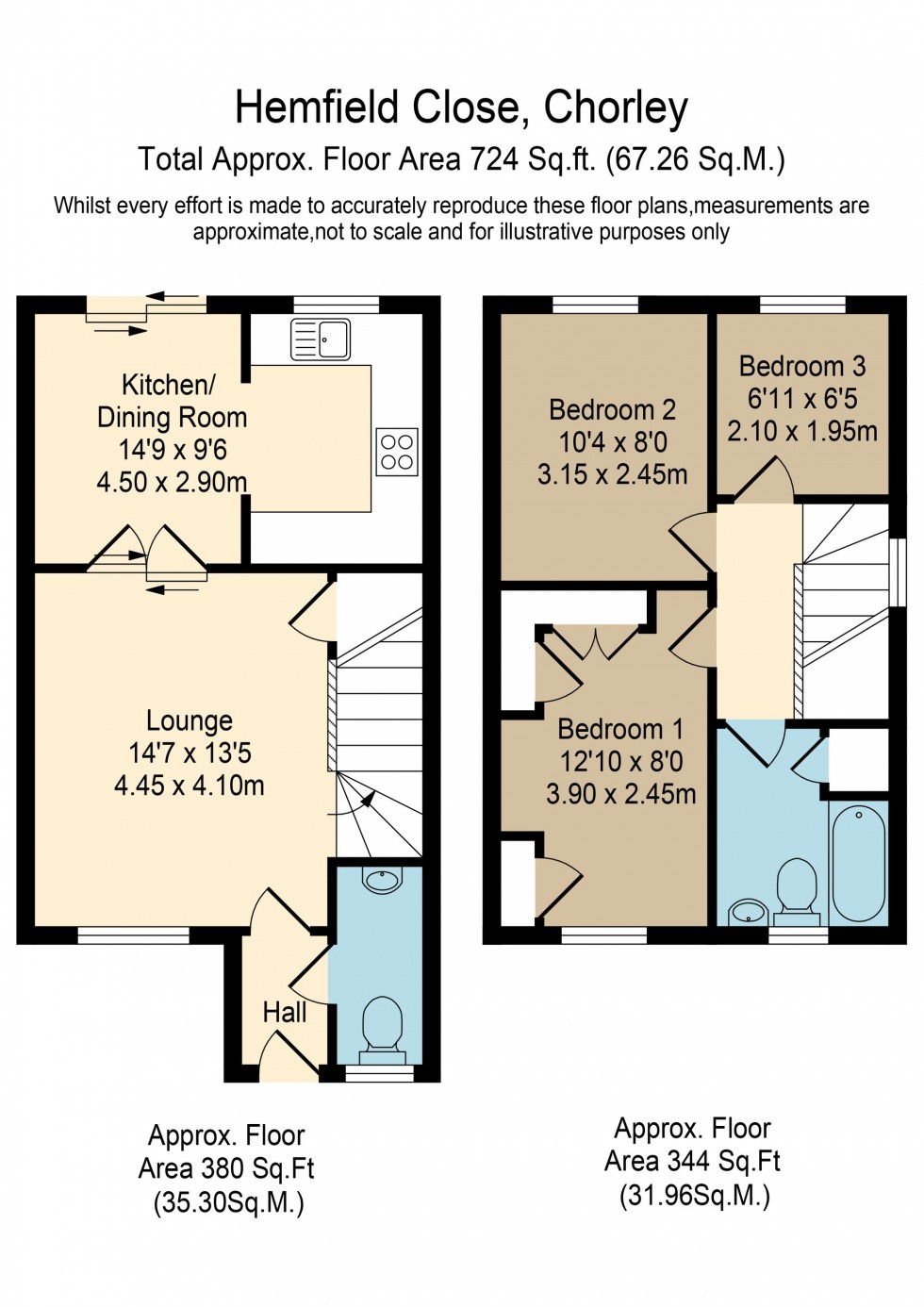 Floorplan for Hemfield Close, Ince, WN2