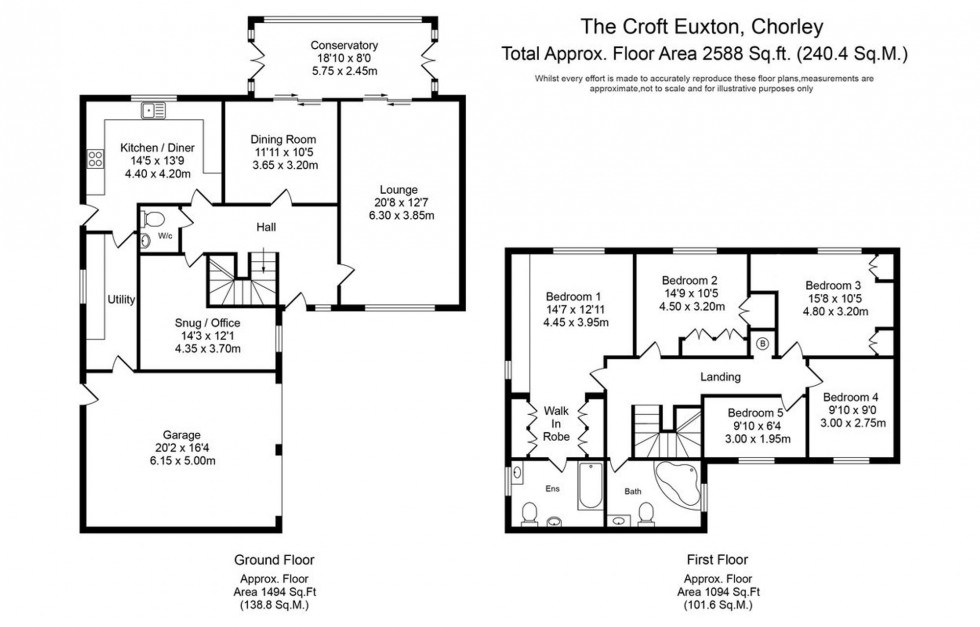 Floorplan for The Croft, Euxton, PR7