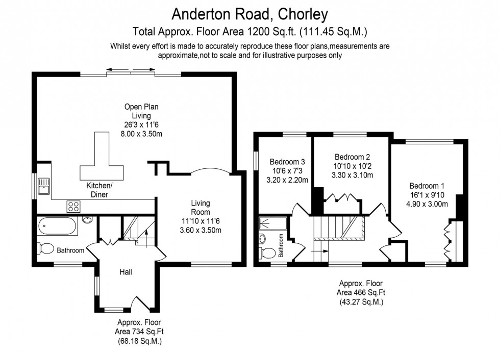 Floorplan for Anderton Road, Euxton, PR7