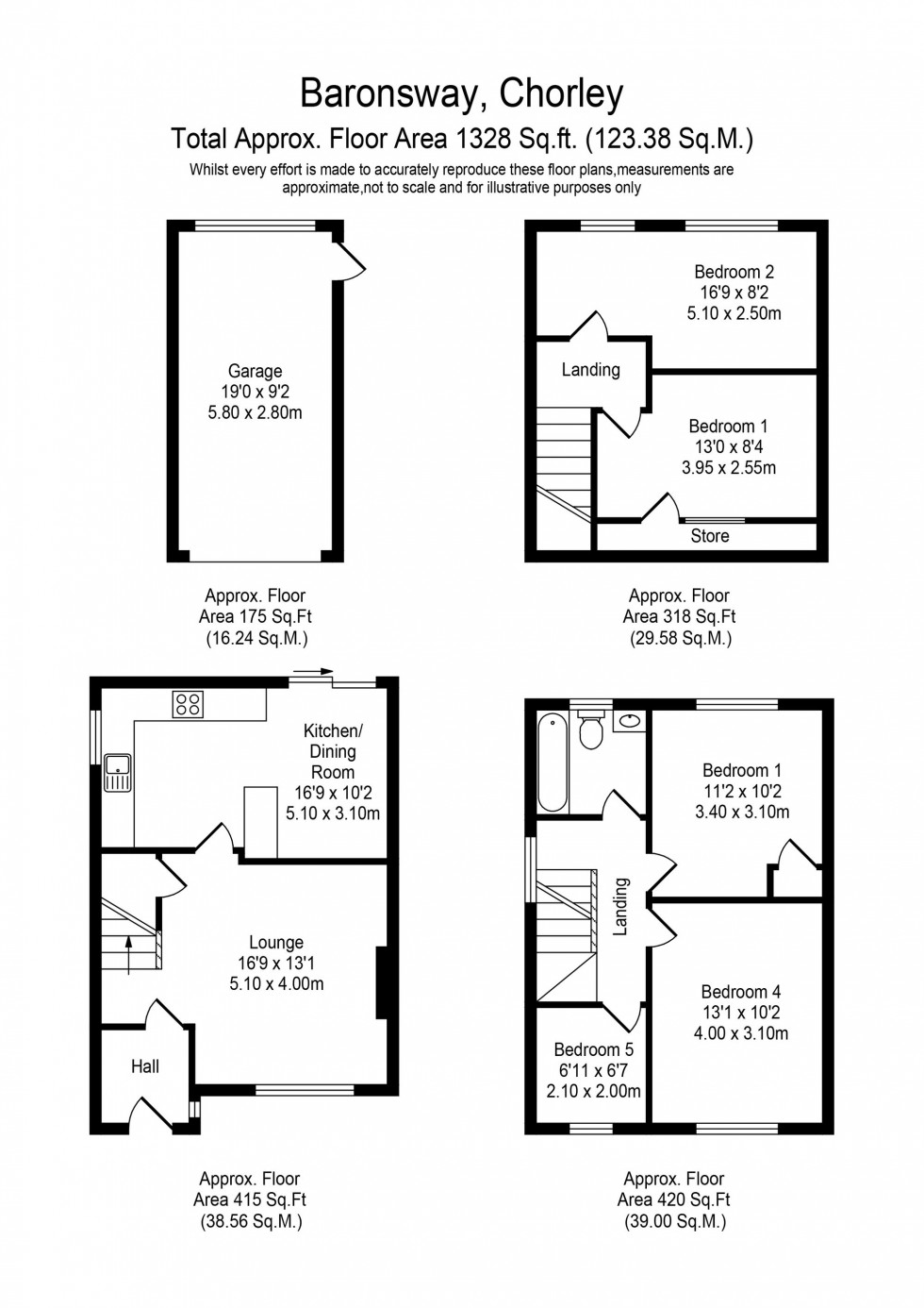Floorplan for Baronsway, Euxton, PR7