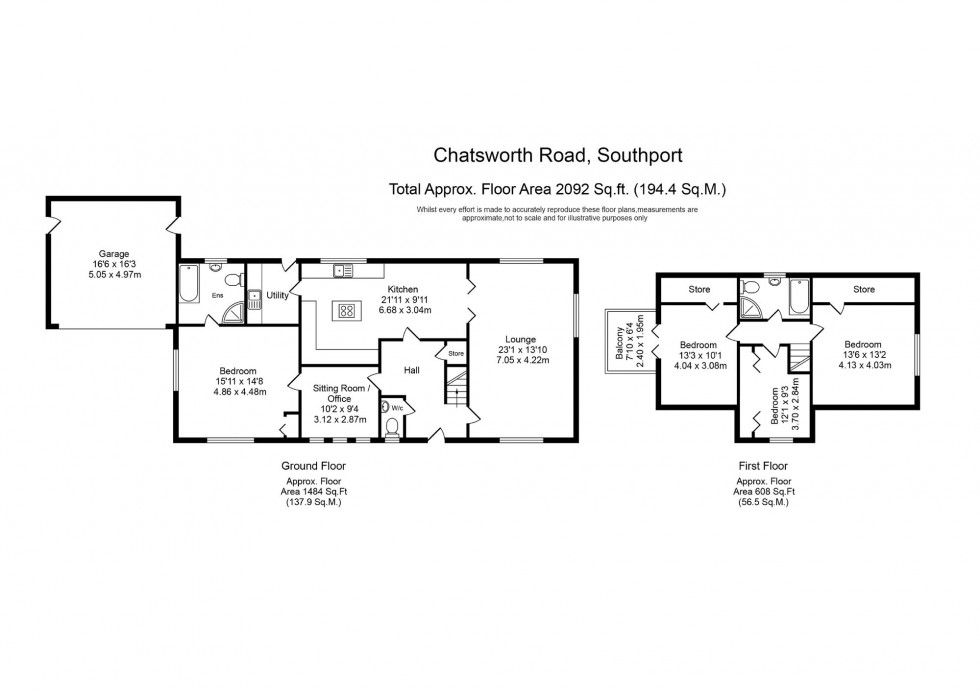 Floorplan for Chatsworth Road, Southport, PR8