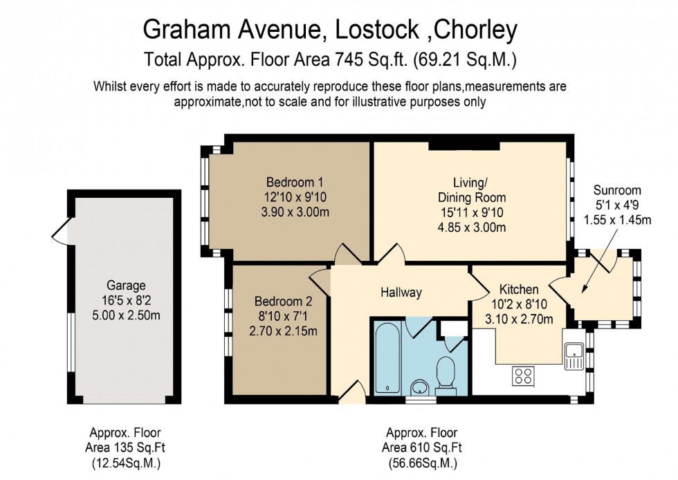 Floorplan for Graham Avenue, Lostock Hall, PR5