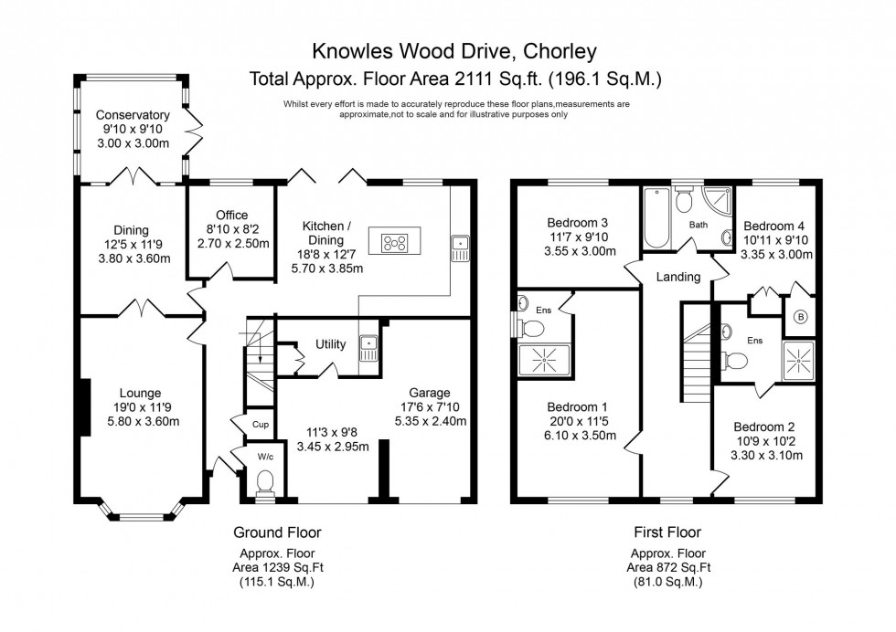 Floorplan for Knowles Wood Drive, Chorley, PR7