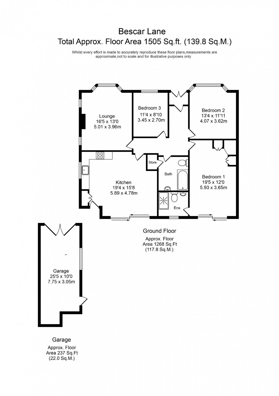 Floorplan for Bescar Lane, Scarisbrick, L40
