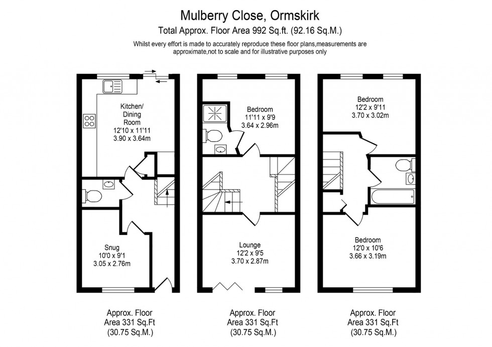 Floorplan for Mulberry Close, Ormskirk, L39