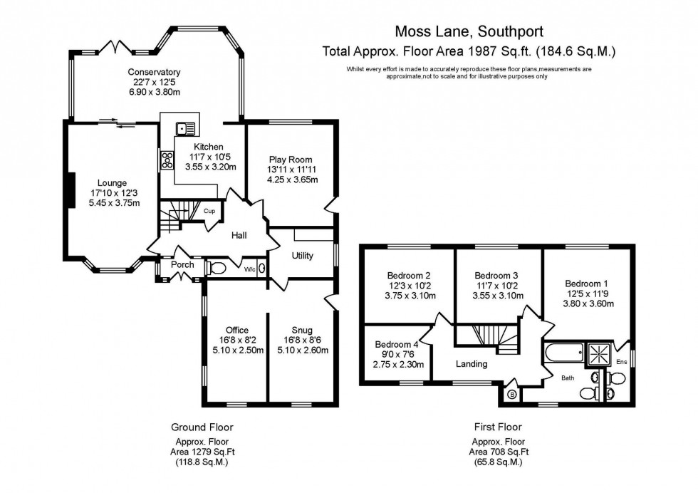 Floorplan for Moss Lane, Churchtown, PR9