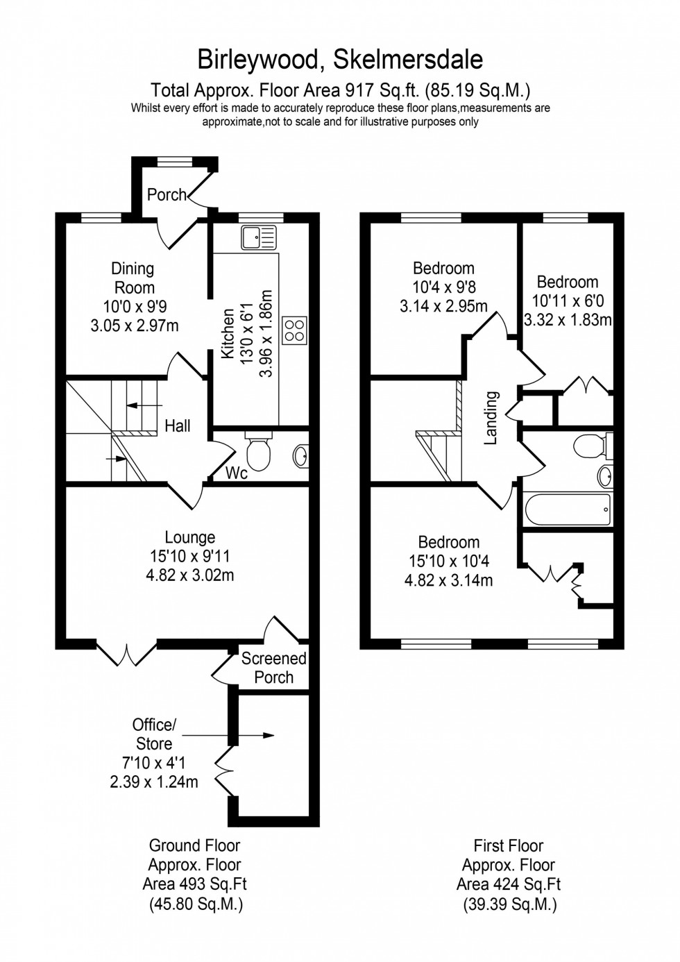 Floorplan for Birleywood, Skelmersdale, WN8