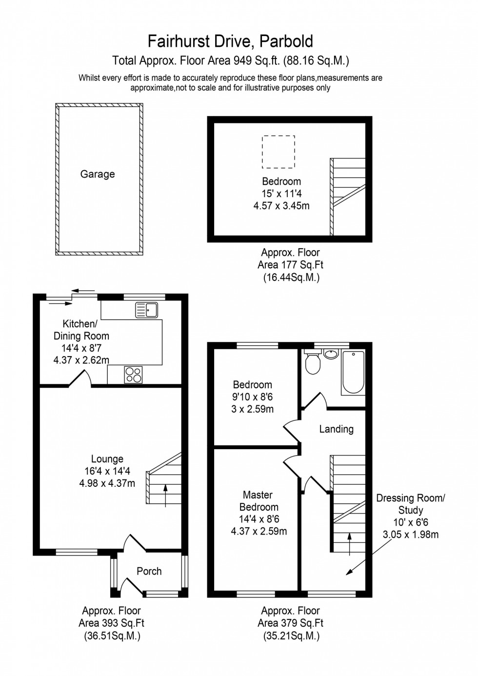Floorplan for Fairhurst Drive, Parbold, WN8