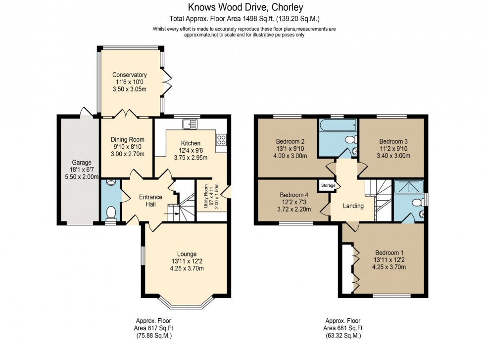 Floorplan for Knowles Wood Drive, Chorley, PR7