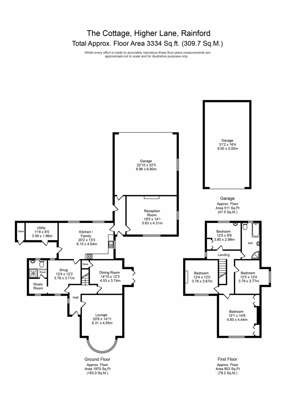 Floorplan for Higher Lane, Rainford, WA11