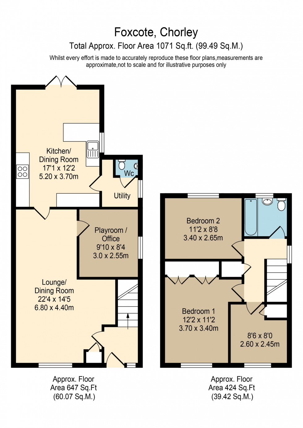 Floorplan for Foxcote, Chorley, PR7