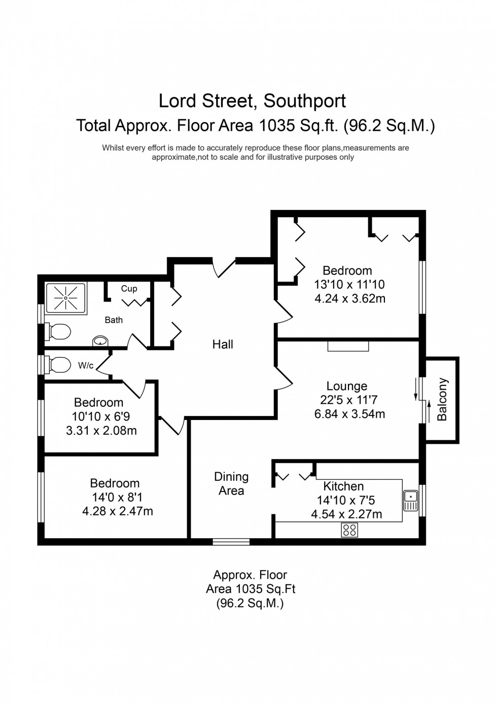 Floorplan for Lord Street West, Southport, PR8