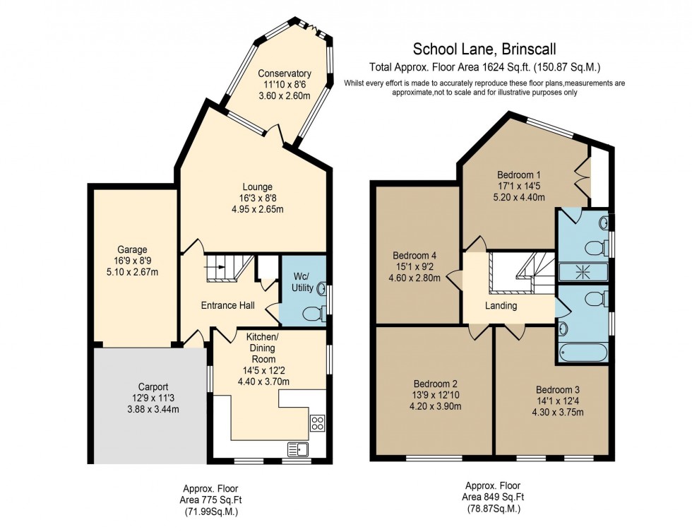 Floorplan for School Lane, Brinscall, PR6