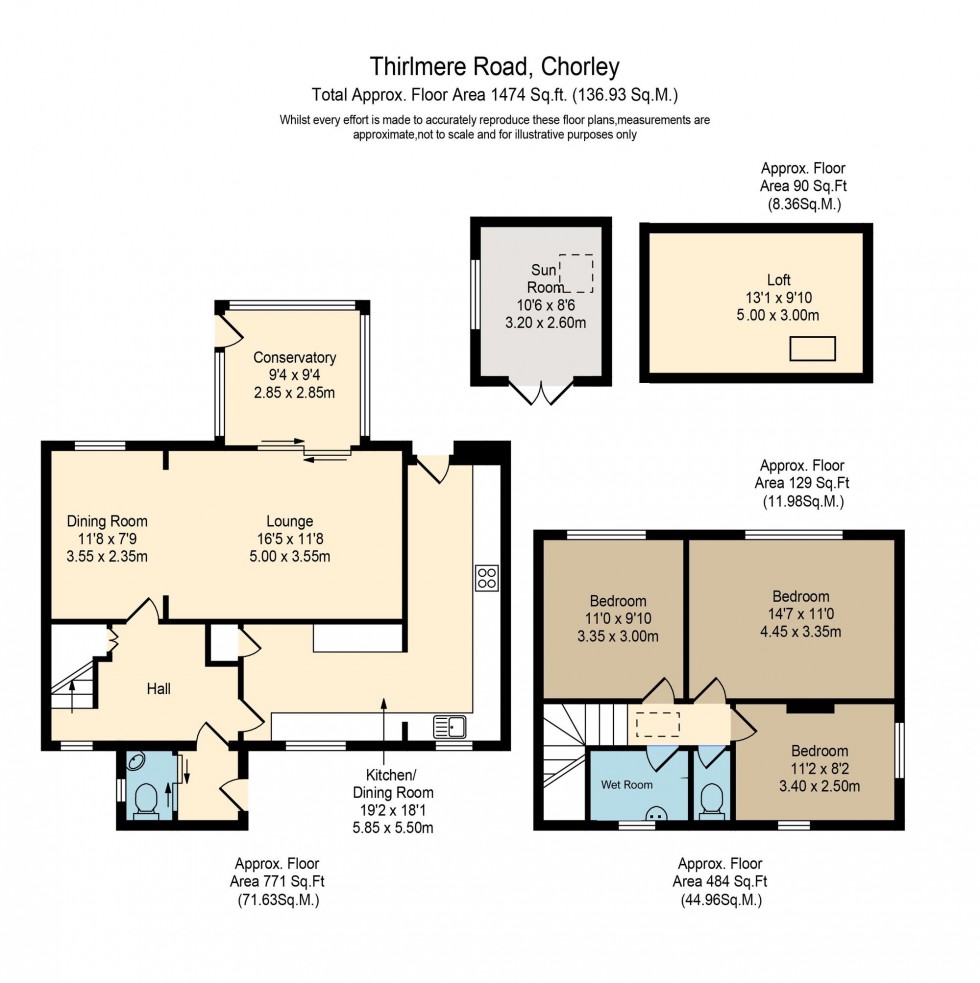 Floorplan for Thirlmere Road, Chorley, PR7