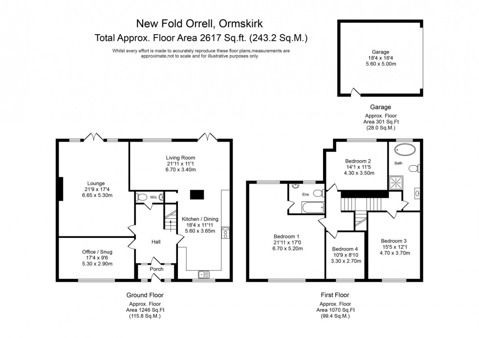 Floorplan for New Fold, Orrell, WN5