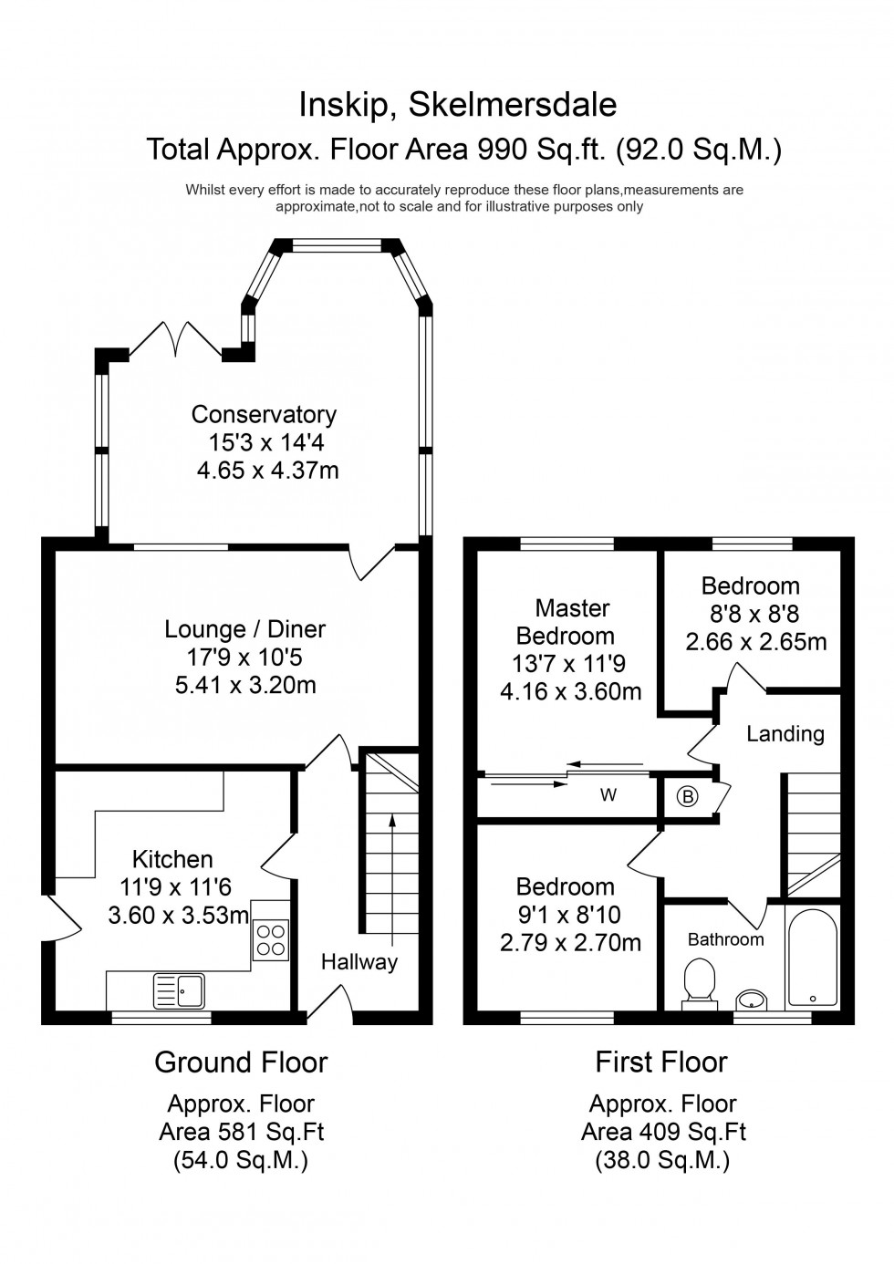 Floorplan for Inskip, Skelmersdale