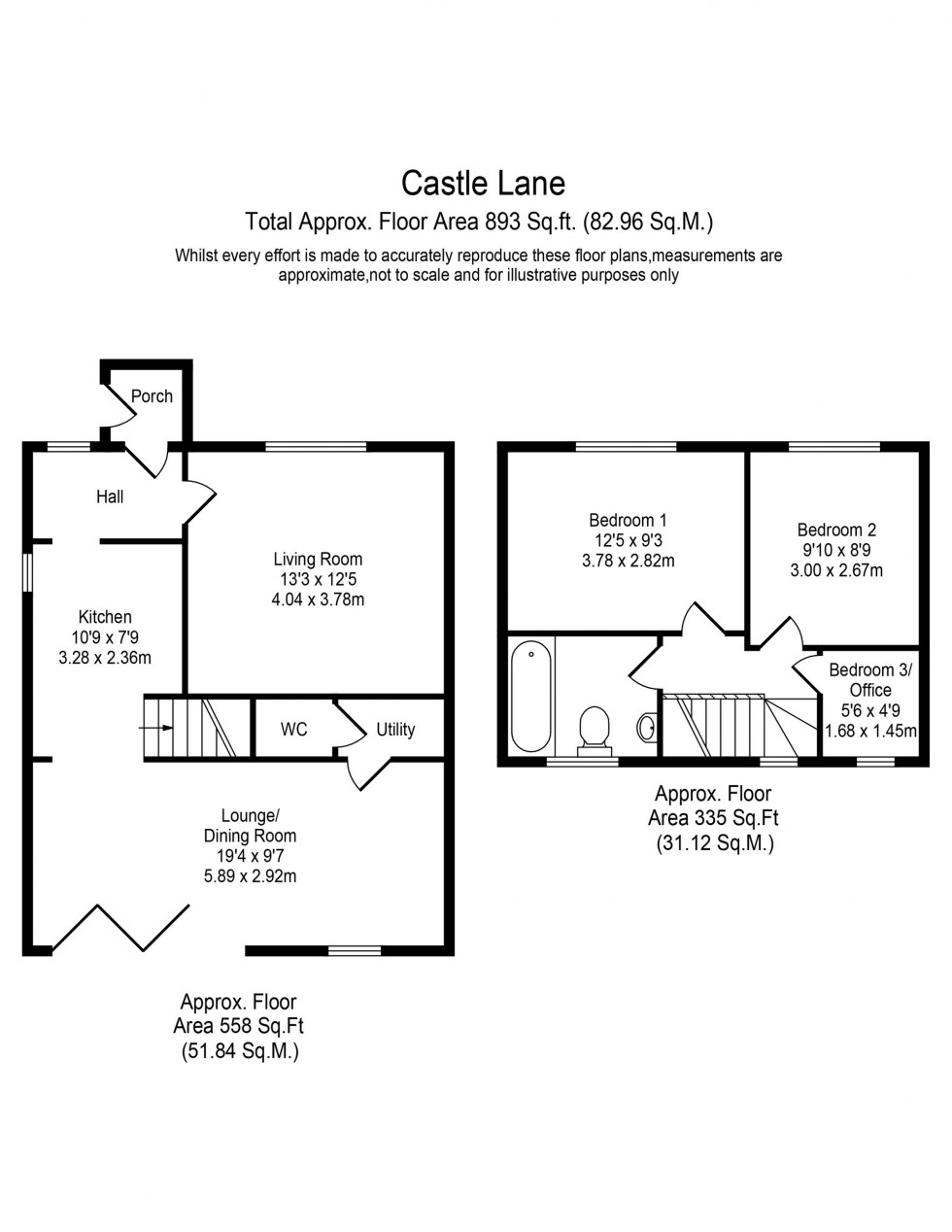Floorplan for Castle Lane, Westhead, L40
