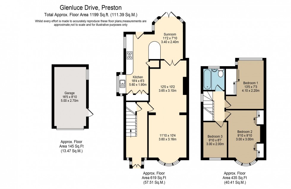 Floorplan for Glenluce Drive, Preston, PR1