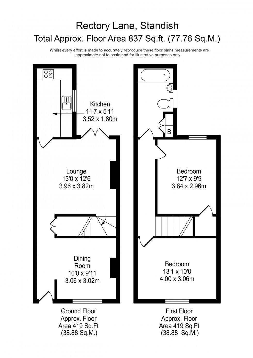 Floorplan for Rectory Lane, Standish